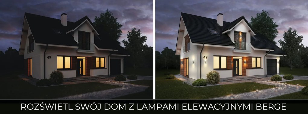 BERGE LED vonkajšie svietidlo HANA čierne - 2 x GU10 - 230V