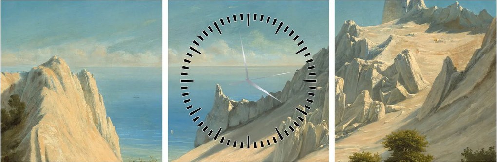 Obraz - Georg Emil Libert, View of Sommerspiret, the Cliffs of Møn, reprodukcia (s hodinami) (90x30 cm)