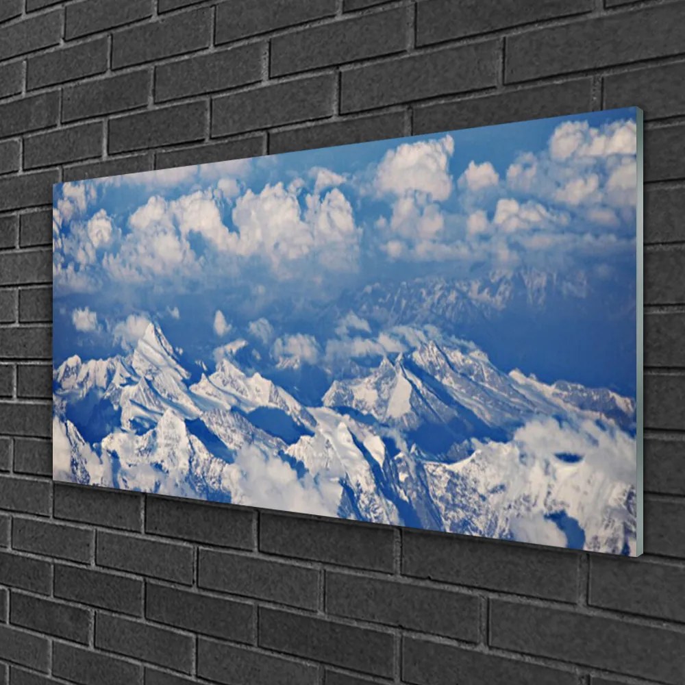 Obraz na skle Hora mraky príroda 120x60 cm