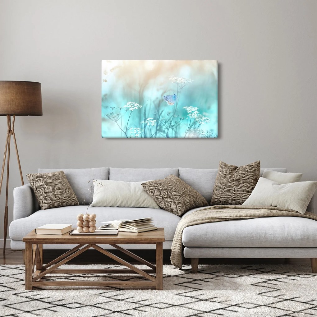 Obraz - Motýlik v modrom (90x60 cm)