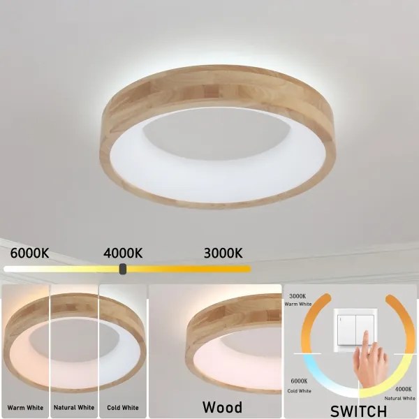 Brilagi-LED Drevené stropné svietidlo FALCON WOOD LED/30W/230V 3000/4000/6000K 45 cm