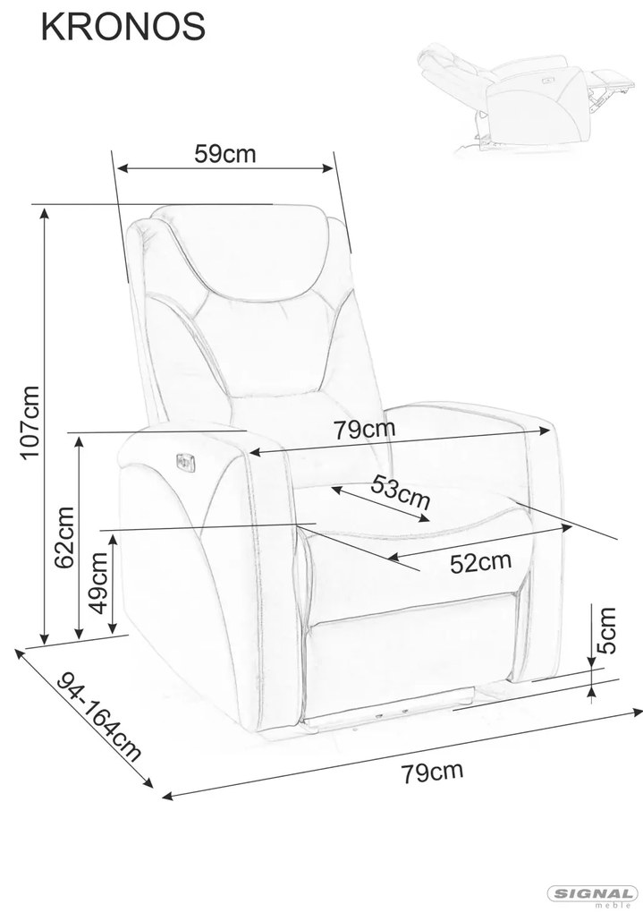 Elektrické polohovací křeslo KRONOS Velvet tmavě béžové