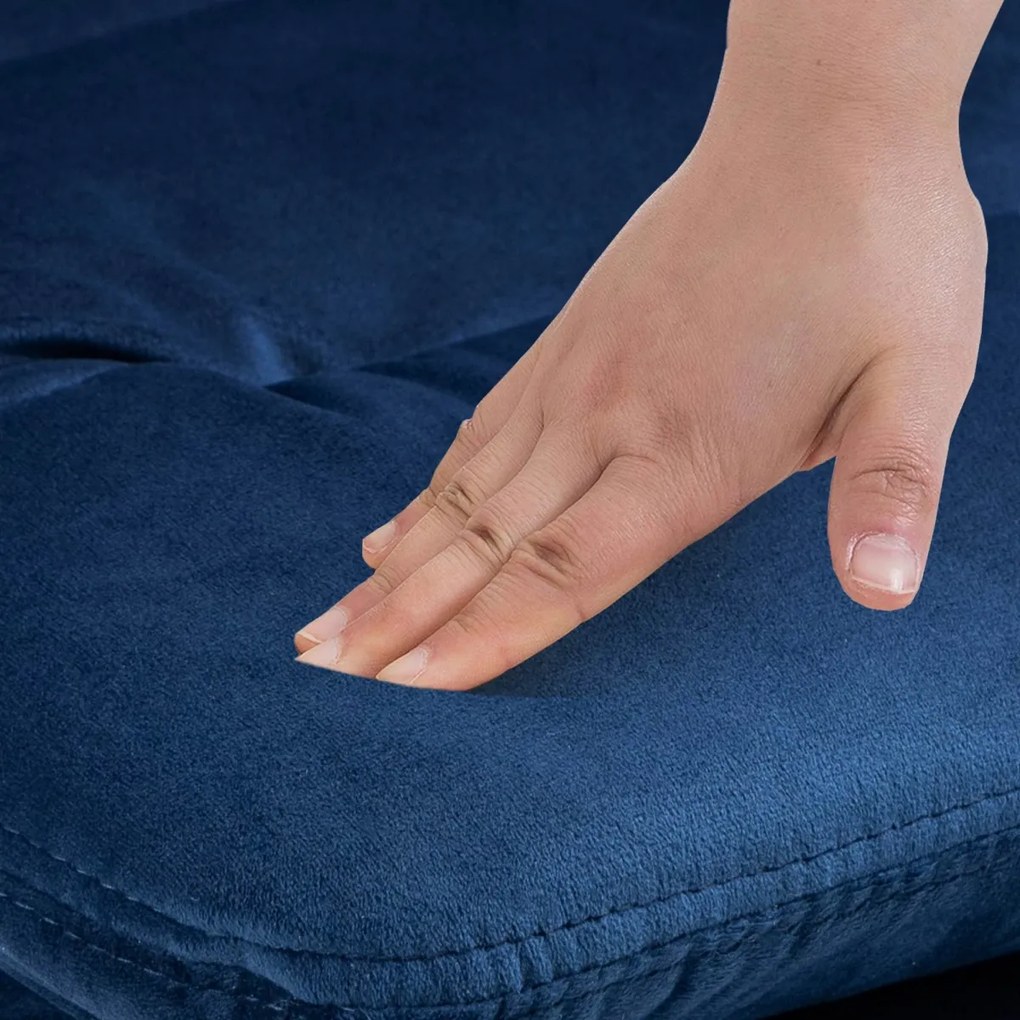 Barová stolička Damar - zamat, biely rám - modrá