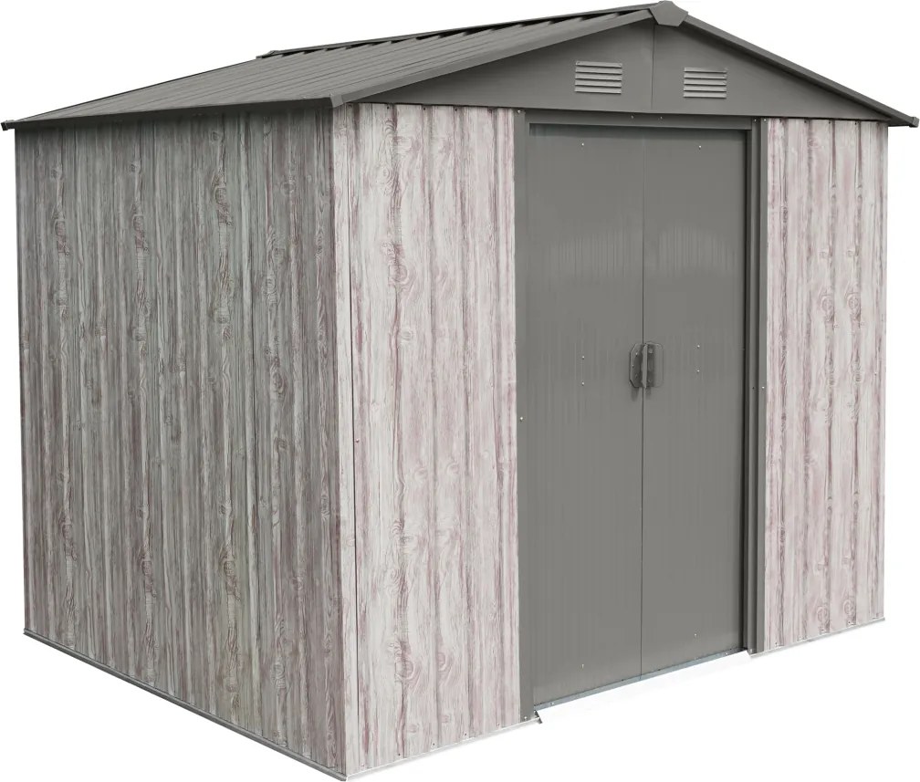 Záhradný domček BestBerg ZDB-4SD / 4,1 m² / 236 x 174 x 206 cm / dekor biele drevo / sivá