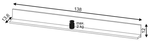 Nástenná polica FLOP čierna