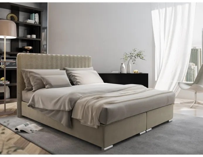 Elegantná manželská posteľ 140x200 ROKSANA - béžová