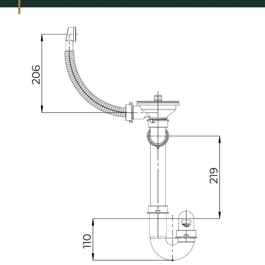 Sink Quality Ferrum, kuchynský granitový drez 605x495x210 mm + zlatý sifón, biela, SKQ-FER.W.5KBO.XG