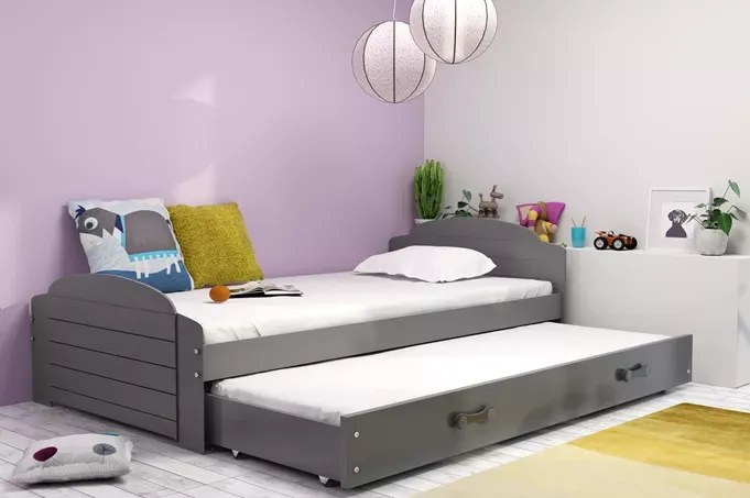 Dvojlôžková posteľ LILI GRAFIT 90x200 cm + matrace