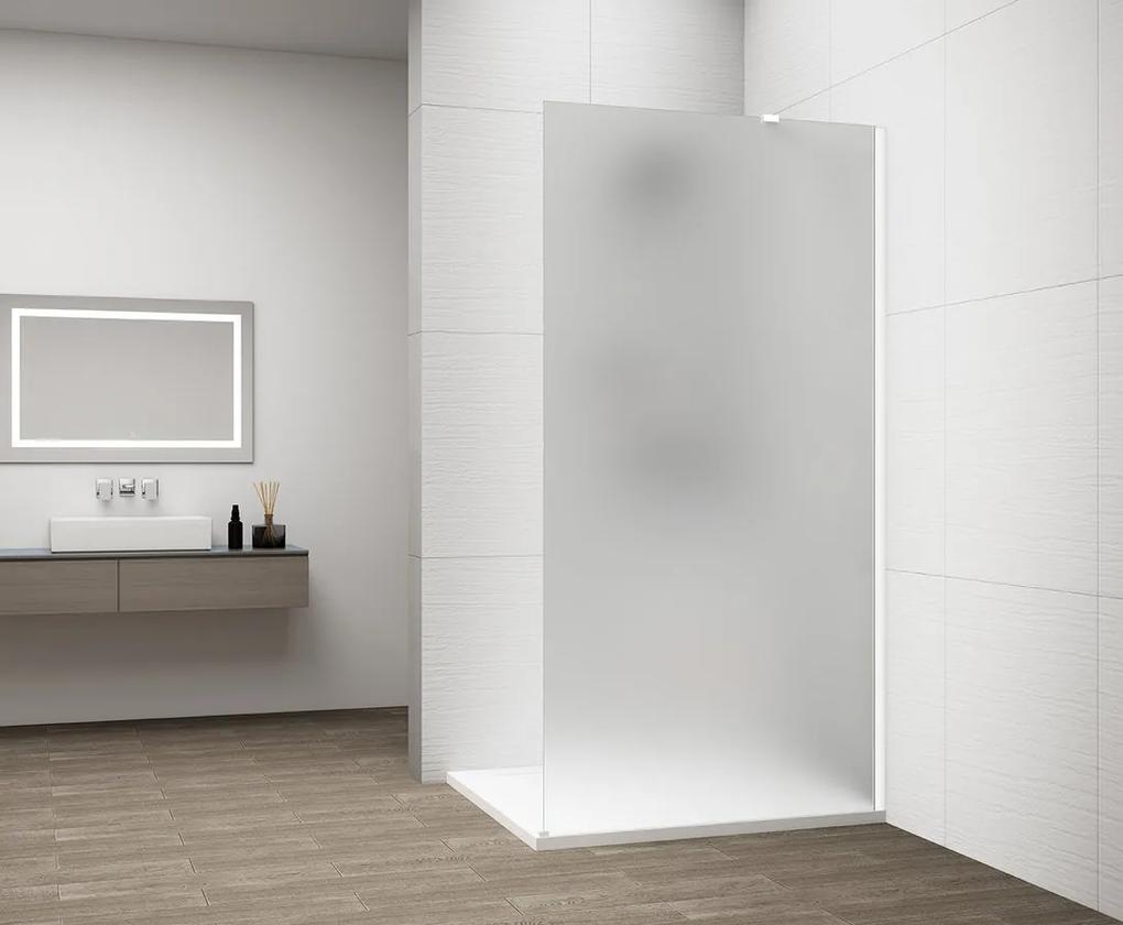 Polysan, ESCA WHITE MATT jednodielna sprchová zástena na inštaláciu k stene, matné sklo, 1300 mm, ES1113-03