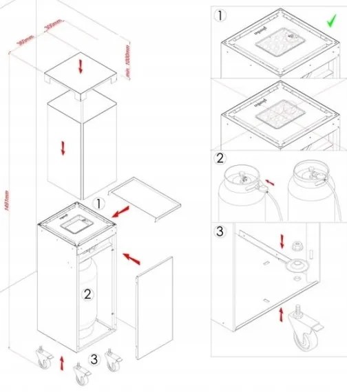 Planika Faro GAS - Vonkajší plynový krb 142x36 cm 8kW čierna + ochranný kryt
