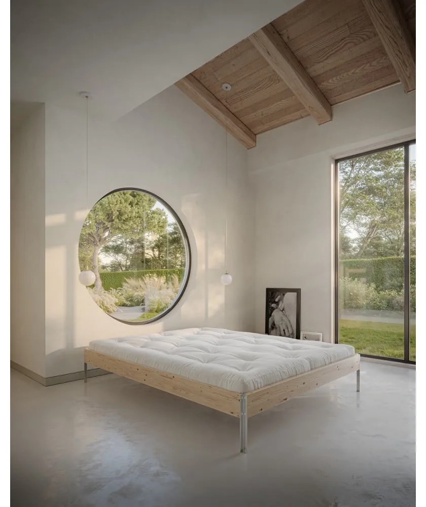 Hnedá dvojlôžková posteľ z borovicového dreva s roštom 180x200 cm Core – Karup Design