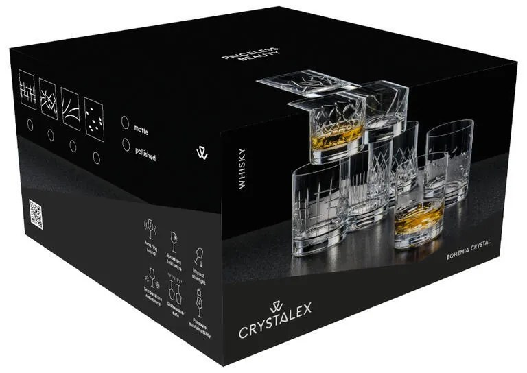 Crystalex pohár na whisky Barline matný brús 280 ml 4KS