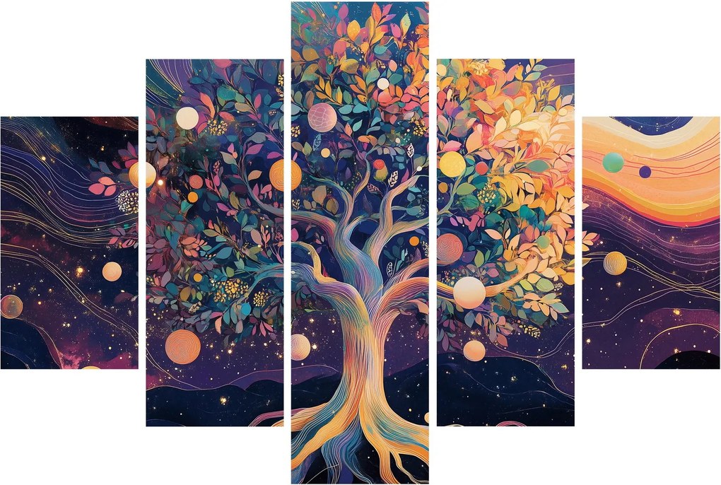 Obraz – Fialový strom plný energie (150x105 cm)