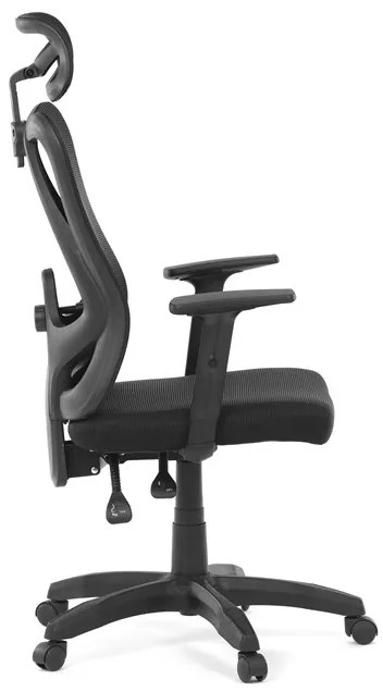 Kancelárska ergonomická stolička MANET — sieťovina / látka, čierna