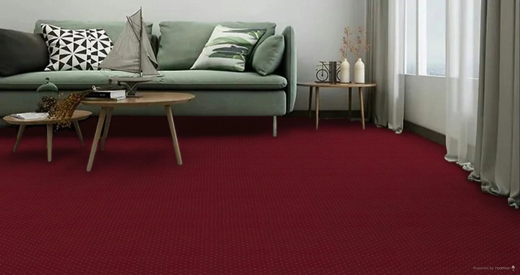 ITC, Metrážny koberec Akzento New 10, záťažový, na mieru, šíře 4m, červená, ab (mriežka), chodba / predsieň