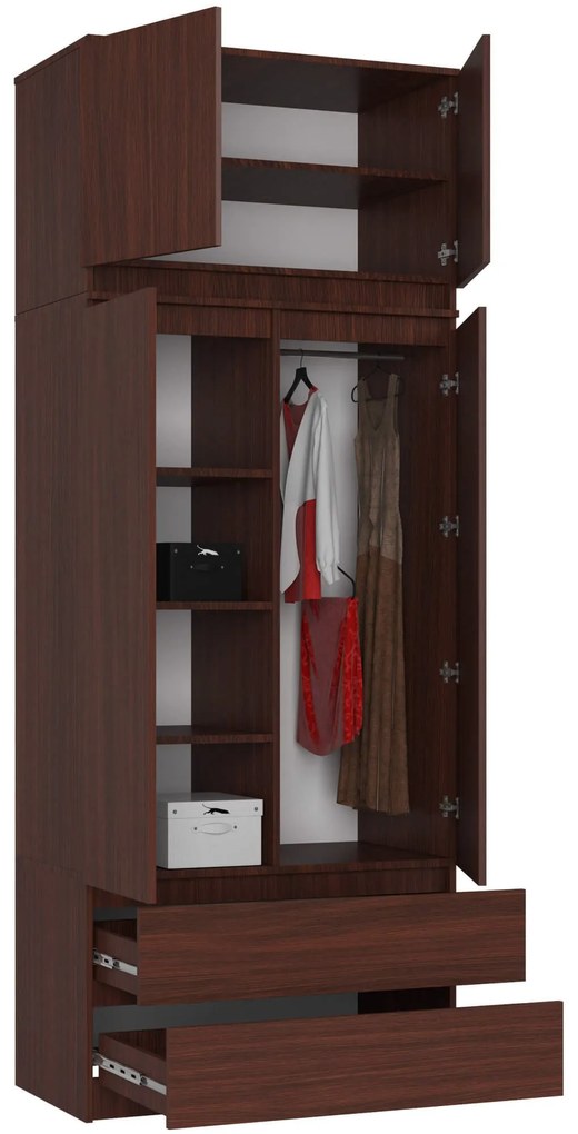 Šatníková skriňa s nadstavcom Star 90 cm wenge