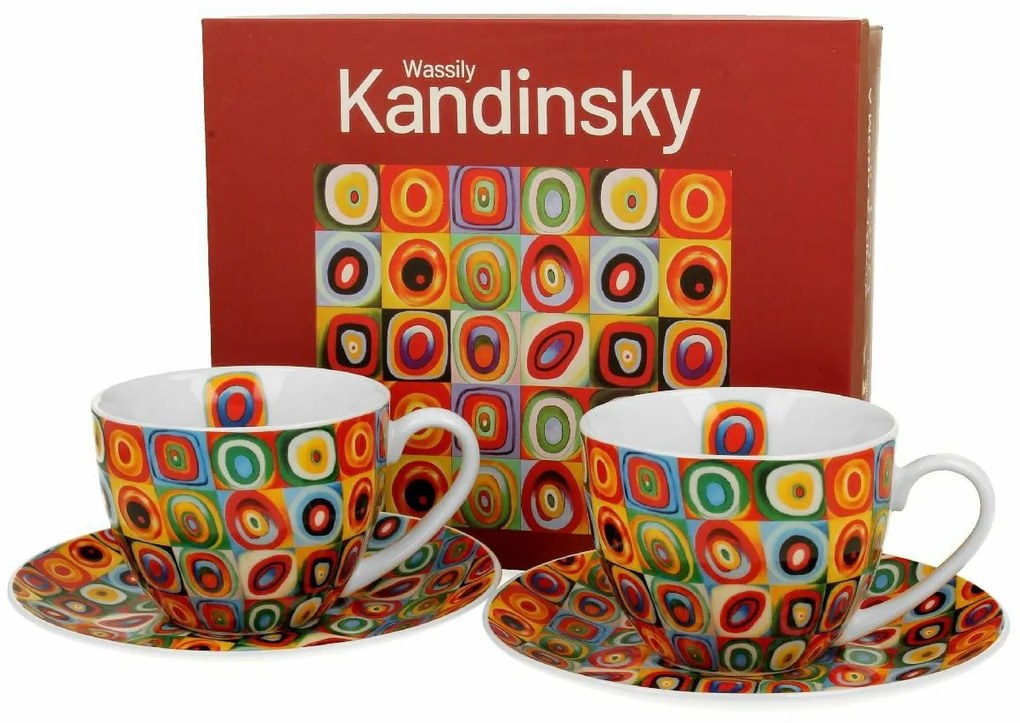 Duo Porcelánová šálka s podšálkou Kandinskij Squares 270 ml sada 2ks
