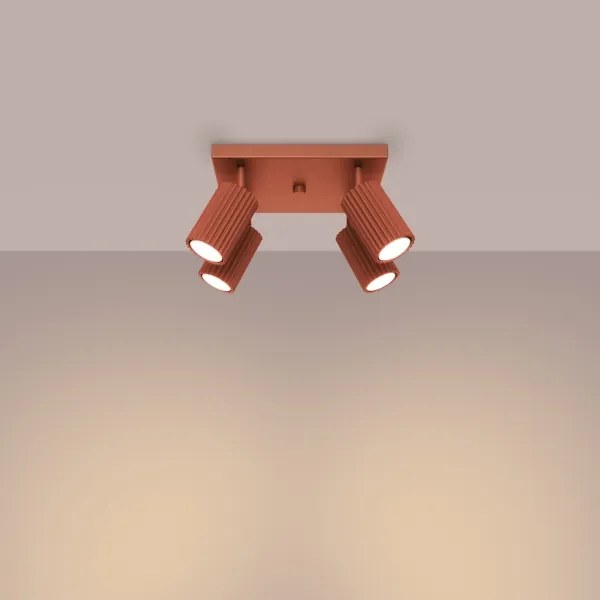 Sollux SL.1640 - Bodové svietidlo KARBON 4xGU10/10W/230V červená