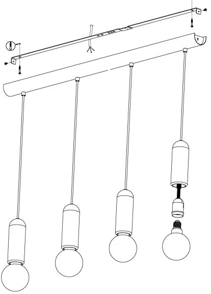Eglo 39832 - Luster na lanku GIACONECCHIA 4xE27/40W/230V