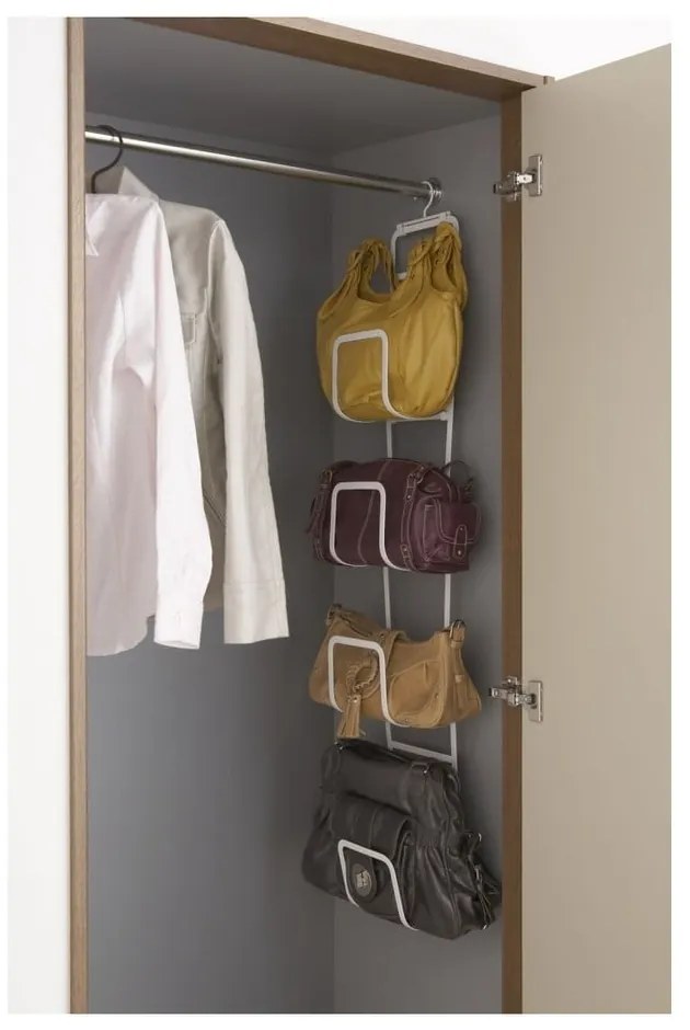 Biely vešiak na kabelky so 4 háčikmi YAMAZAKI Sapporo