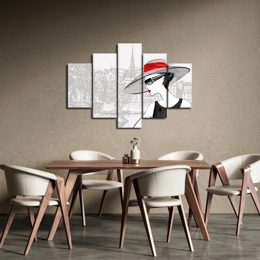 Obraz - Dáma v meste (150x105 cm)