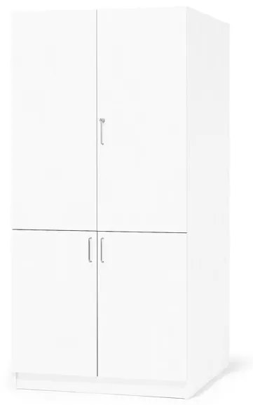 Drevená úložná skriňa THEO, 4 dvere, 1000x600x2100 mm, biela