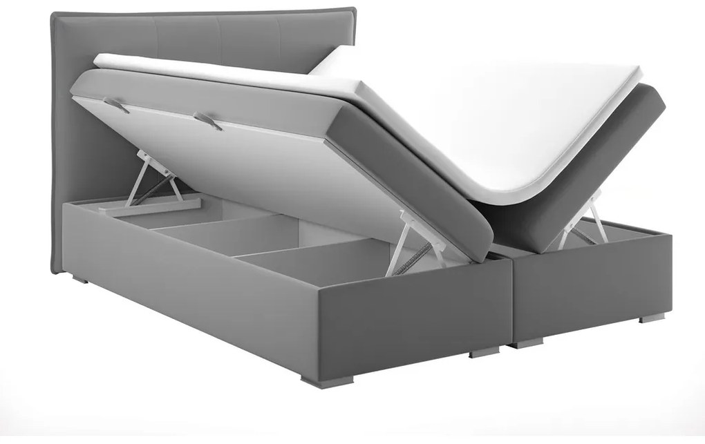 Manželská posteľ Boxspring 180 cm Carla (sivá)(s úložným priestorom). Akcia -20%. Vlastná spoľahlivá doprava až k Vám domov. 1020247