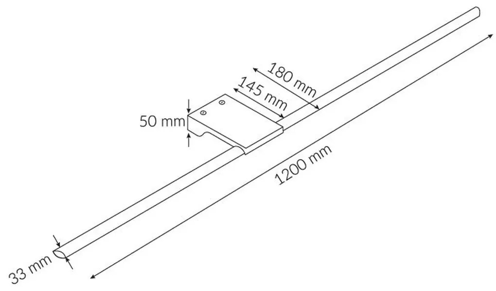 LIGHT.IT Kúpeľňové svietidlo nad zrkadlo PAUL LED 24W 120cm BLACK Warm White PAUL3617 PAUL3617