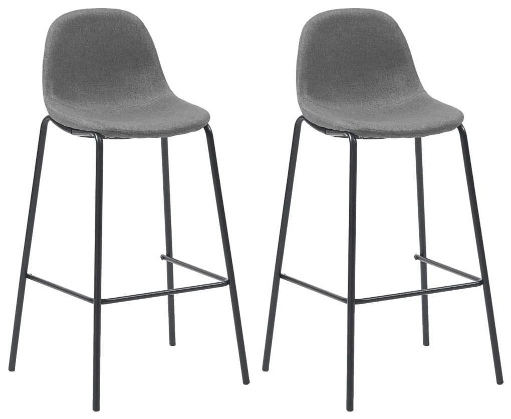 Barové stoličky 2 ks, sivohnedé, látka