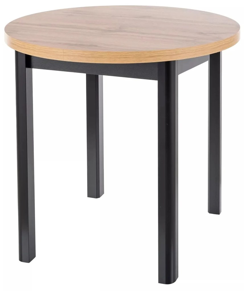 Kulatý jídelní stůl Adam 80 cm dub artisan/černý