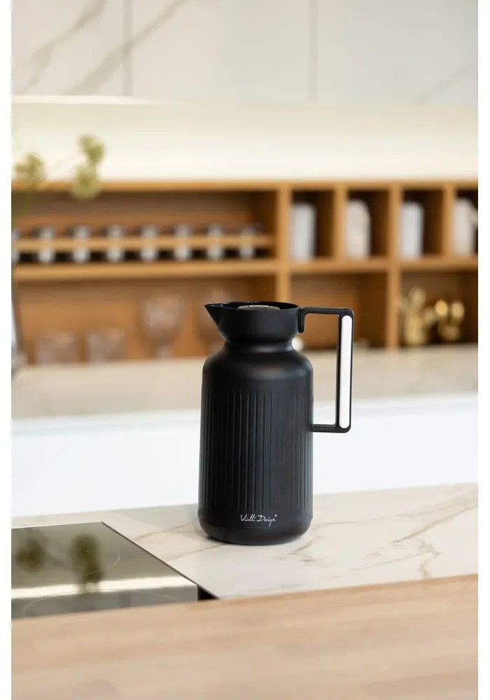 Matne čierna termoska 1 l Lungo – Vialli Design