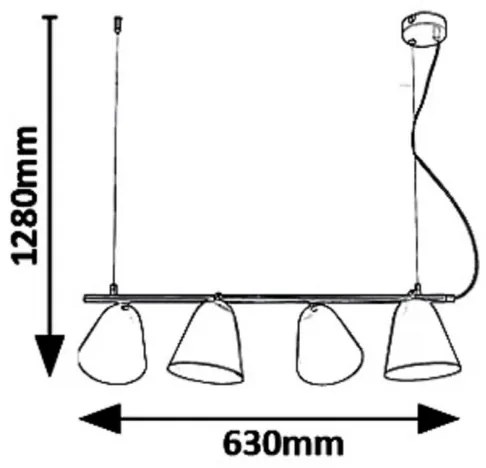 Rabalux 5377 - Luster na lanku ALTDER 4xE14/40W/230V