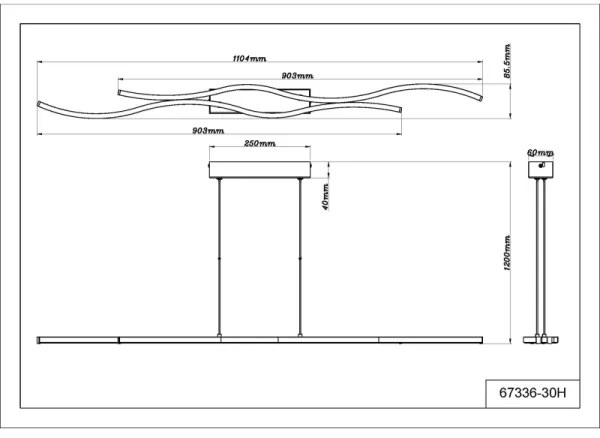 Globo 67336-30H - LED Luster na lanku BOYD LED/30W/230V 3000K