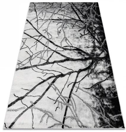 Koberec EMERALD exkluzívne 3820 glamour, štýlový strom striebro Veľkosť: 80x150 cm