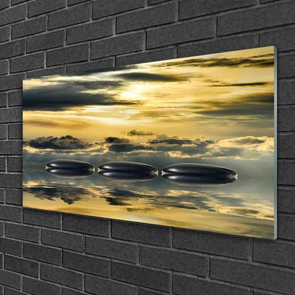 Obraz na skle Kamene voda umenie 120x60 cm