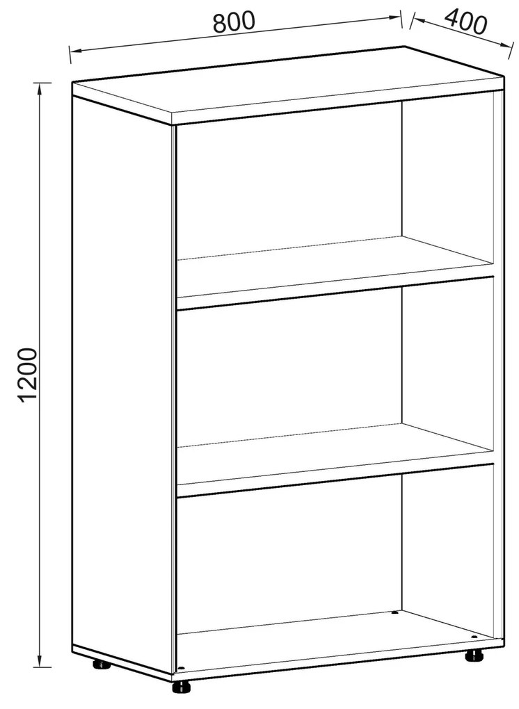 Nízky kancelársky regál Houseland Profit Lit 01 dub prírodný