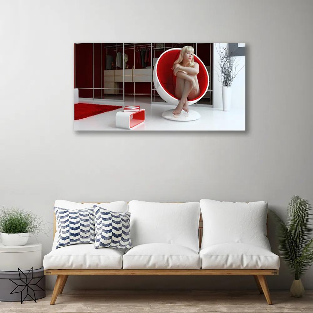 Obraz na plátne Izba nahá žena 125x50 cm