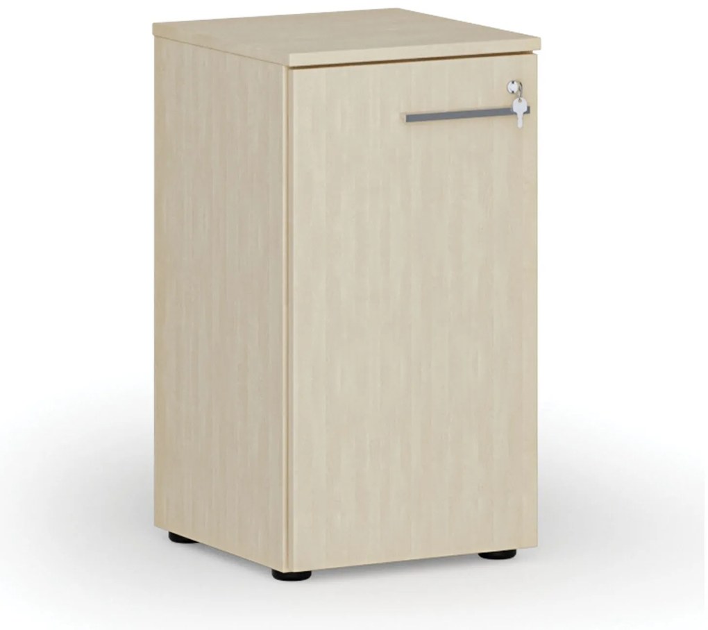 Nízka kancelárska skriňa s dverami PRIMO WOOD, 400 x 420 x 740 mm, breza
