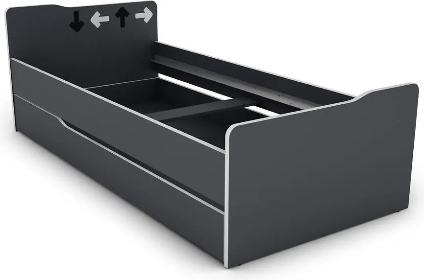 Posteľ Matrix 90 grafit/biela