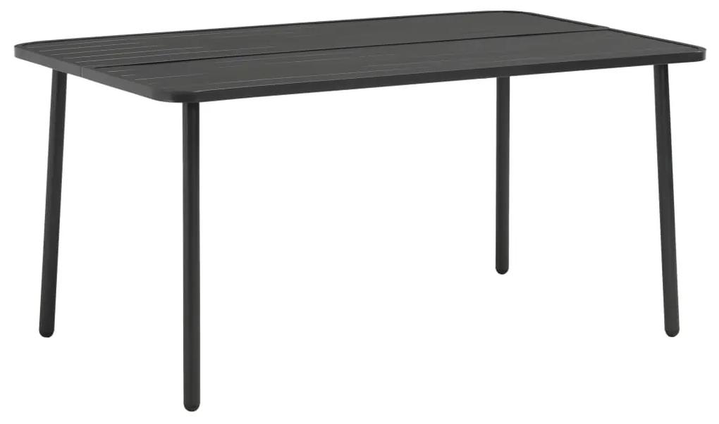 Záhradný stôl, tmavosivý 150x90x72 cm, oceľ 44259