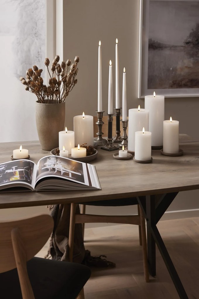STAR TRADING LED svíčka Flamme Slim White 38 cm – set 2 ks + dálkový ovladač