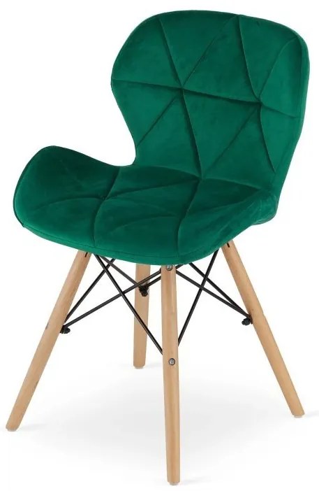 Jedálenská zostava TODI 80cm okrúhly stolový set biely + 4 stoličky LAGO zelené