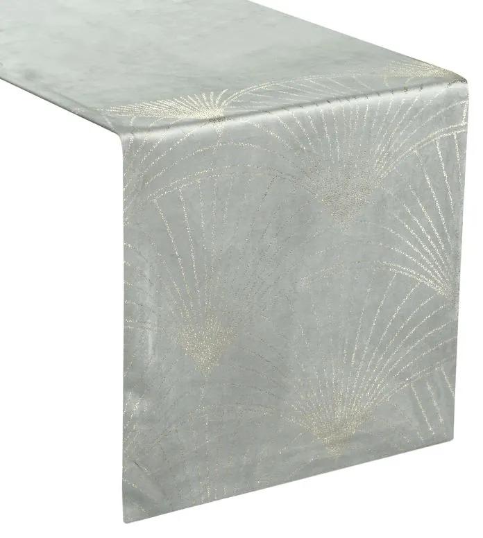 Dekorstudio Elegantný zamatový behúň na stôl BLINK 14 strieborný Rozmer behúňa (šírka x dĺžka): 35x140cm