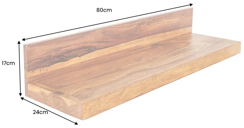 Dizajnová nástenná polica Elegant 80 cm Sheesham