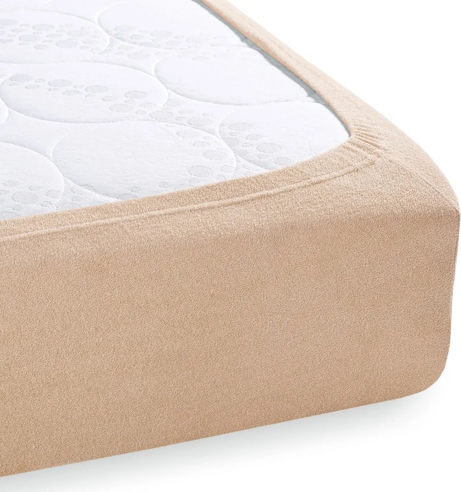 Froté napínacie prestieradlo FR-033 Béžové 180 x 200 - výška 20 cm