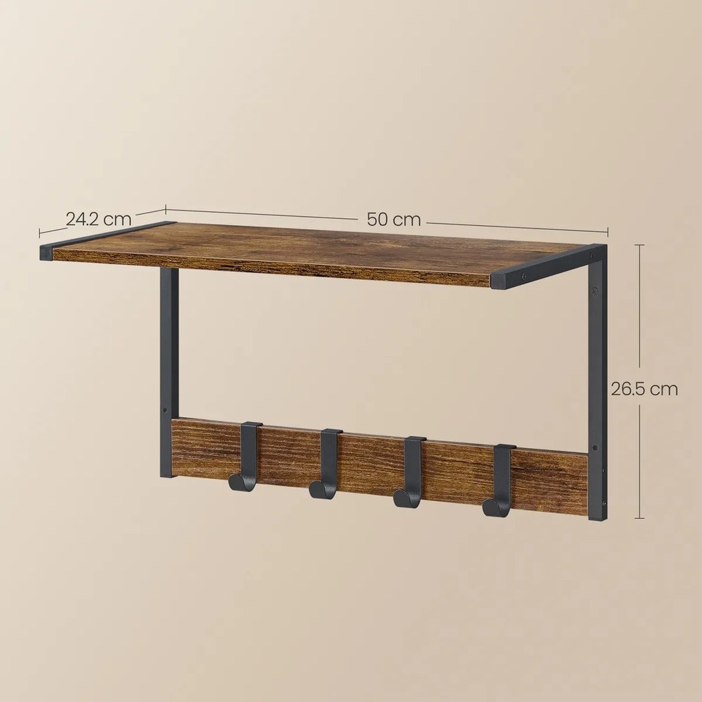 Sada nástenných políc E1083 OLW, staré drevo, 2 ks