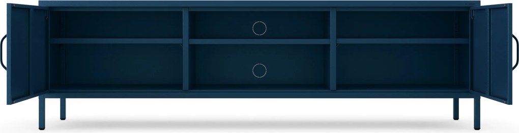 Široká kovová TV skrinka XL na nožičkách, tmavomodrá, 1700x400x500 mm: ROSARIA