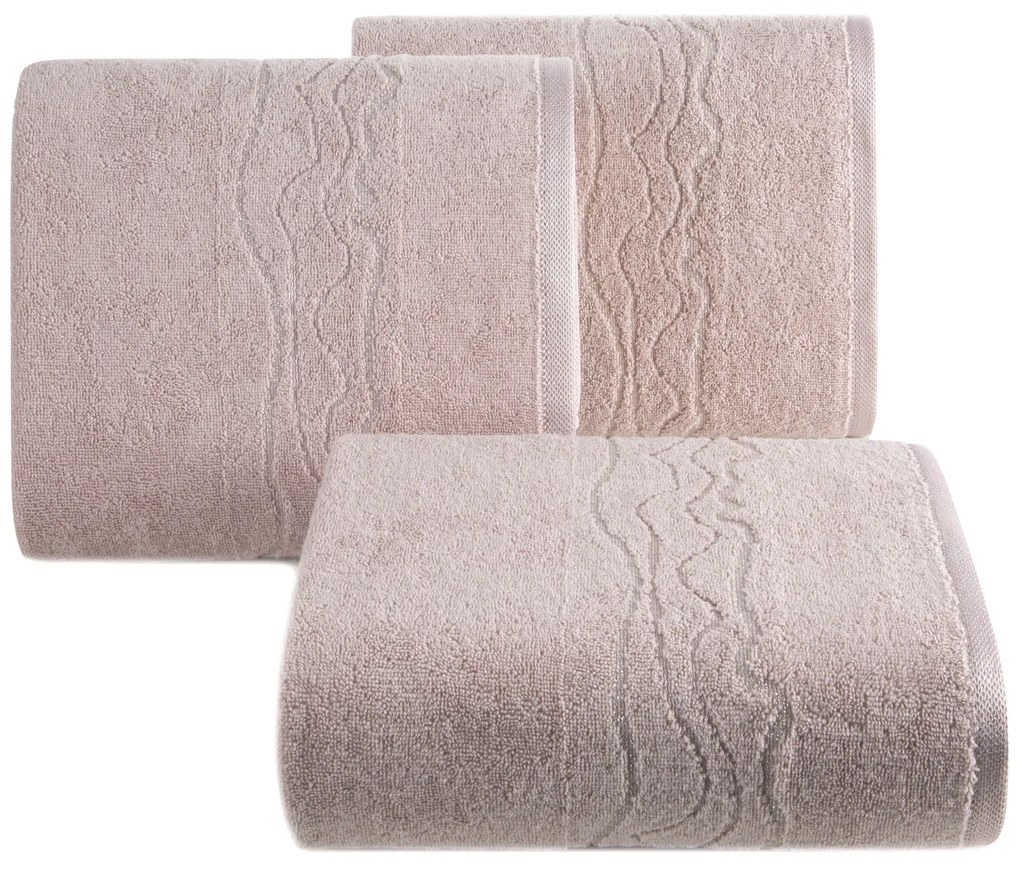 BAVLNENÝ UTERÁK KARIN 70X140 CM PUDROVÁ