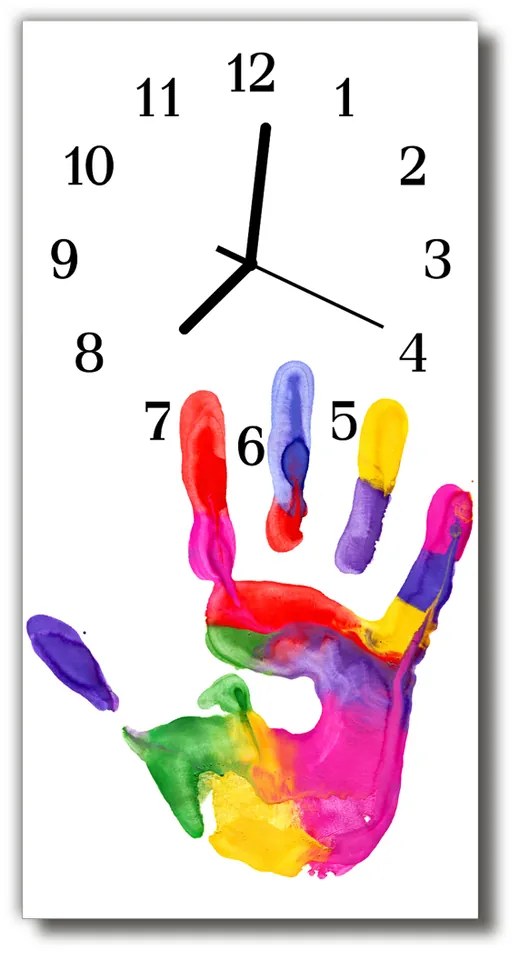 Nástenné hodiny vertikálne Ručne maľovaná farebná farba 30x60 cm