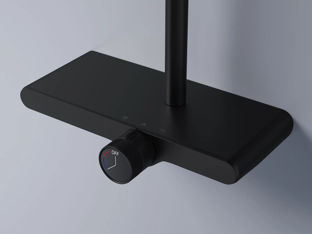 Rea Bari, sprchový set s hlavovou a ručnou sprchovou hlavicou, čierna matná, REA-P0891